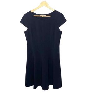 Loft Navy Fit and Flare Dress